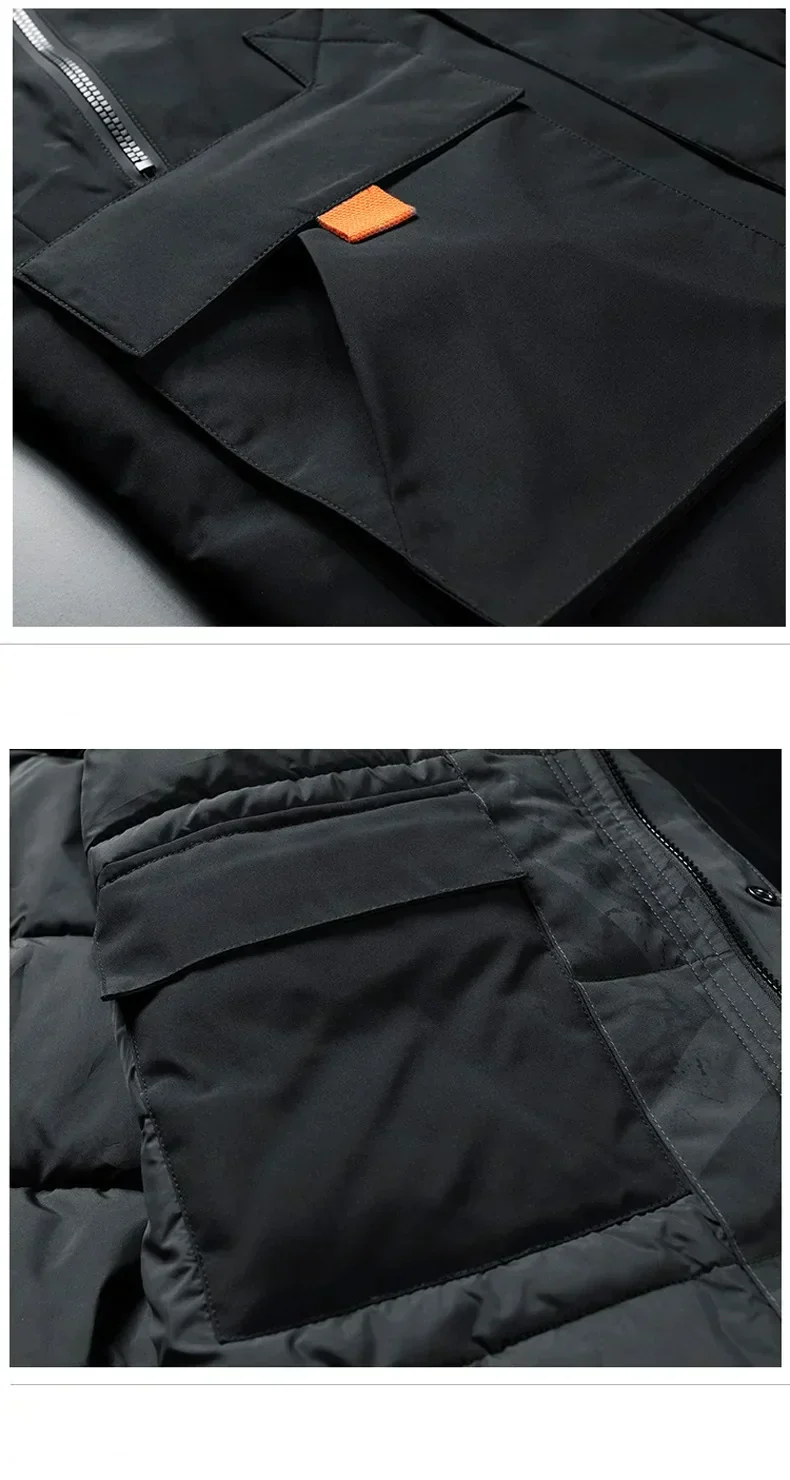 Finbar | Men's insulated parka with faux fur hood - Image 7