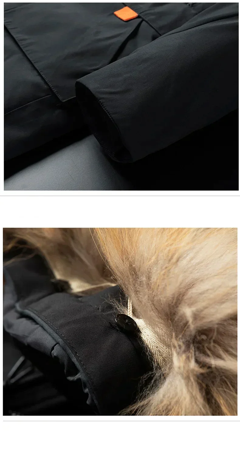 Finbar | Men's insulated parka with faux fur hood - Image 8