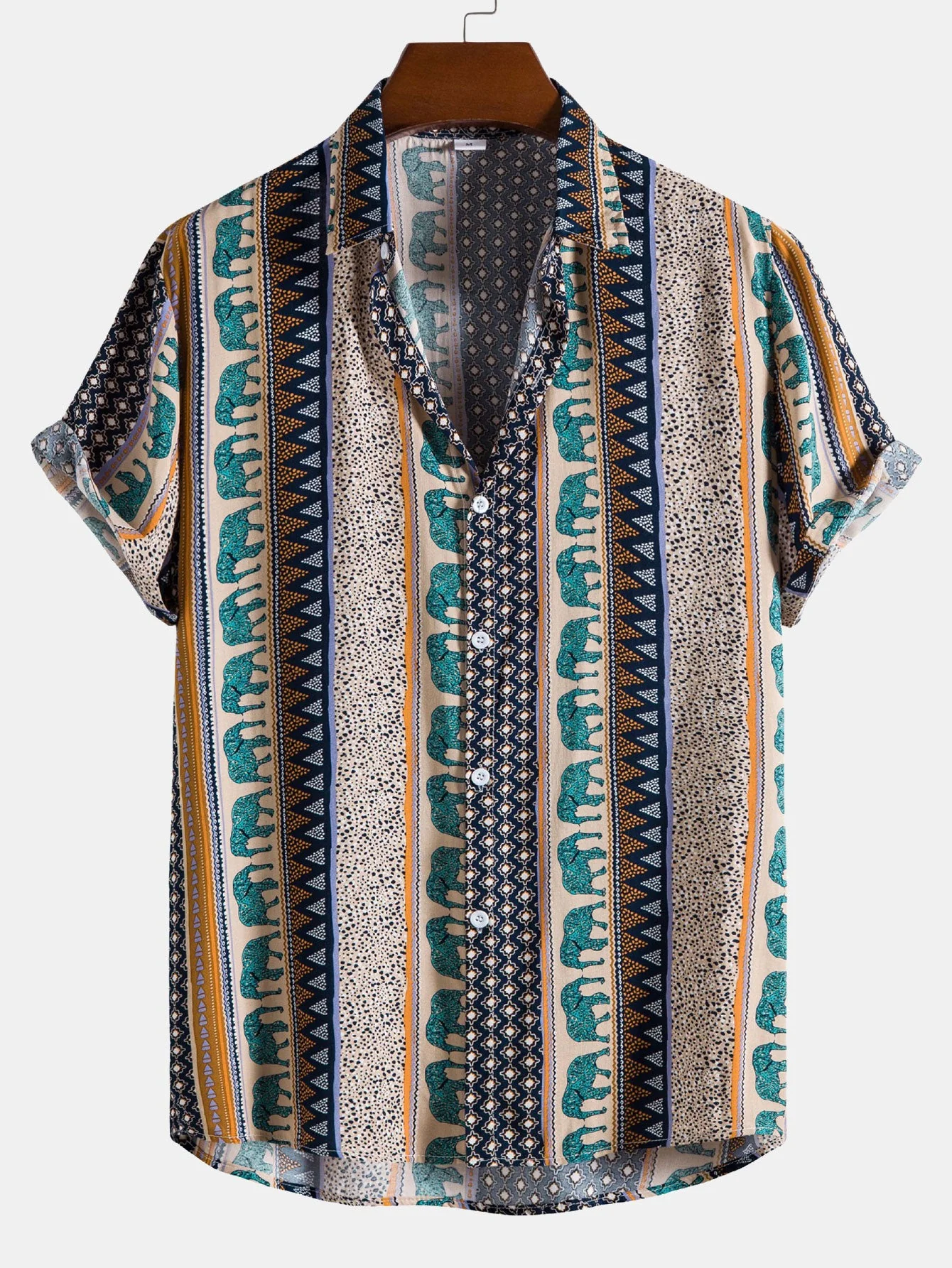 Finn® | Elephant Geometric Print Shirt - Image 5
