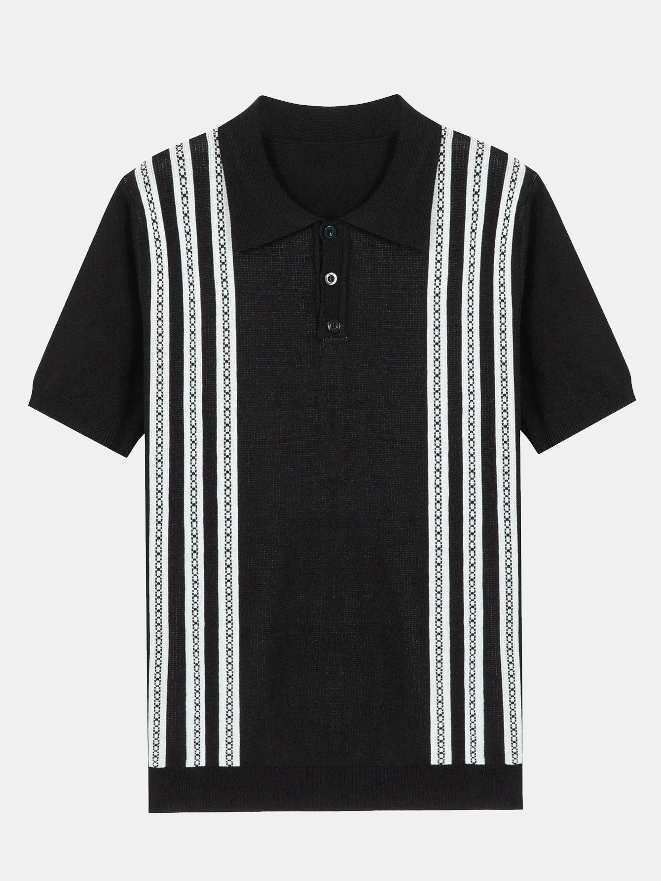 Finn | Striped Short Sleeve Sweater Polo - Image 2