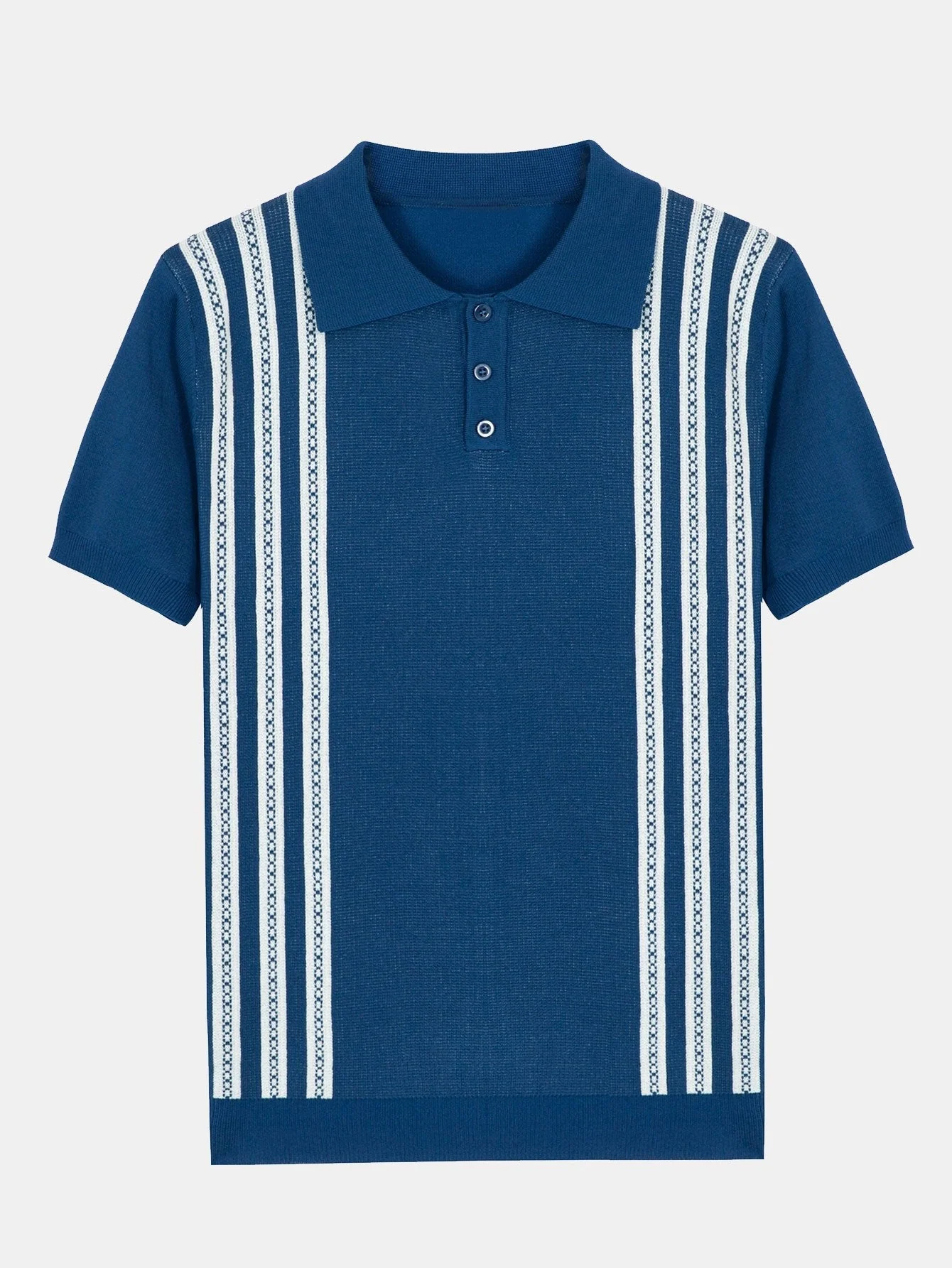 Finn | Striped Short Sleeve Sweater Polo - Image 3