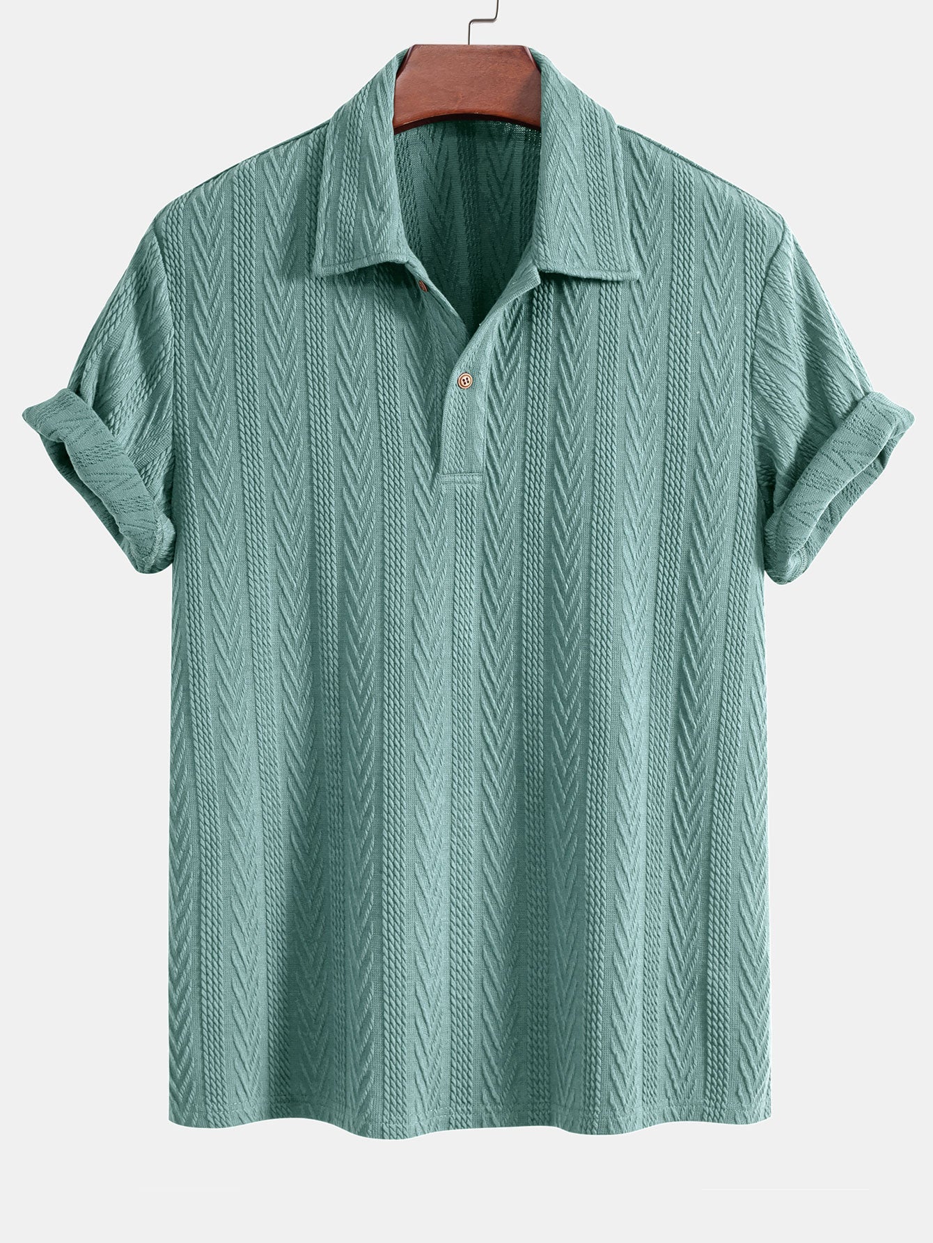 Finnegan® | Knitted Geometric Jacquard Polo - Image 9