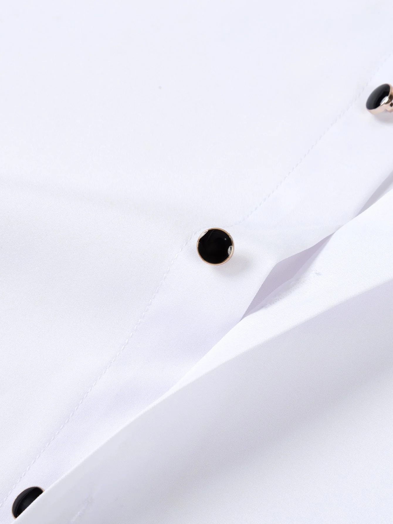 Fiorino® | Long Sleeve Dress Shirt with Faux Gemstone Metal Rim Buttons - Image 11