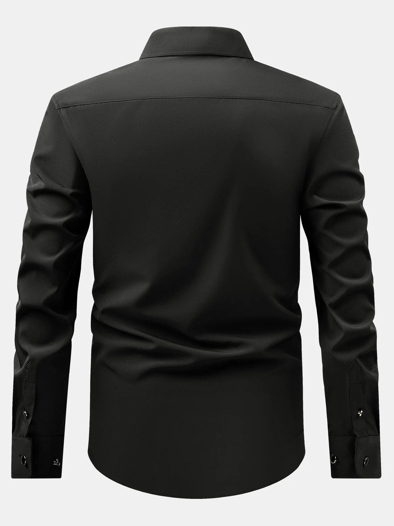 Fiorino® | Long Sleeve Dress Shirt with Faux Gemstone Metal Rim Buttons - Image 16