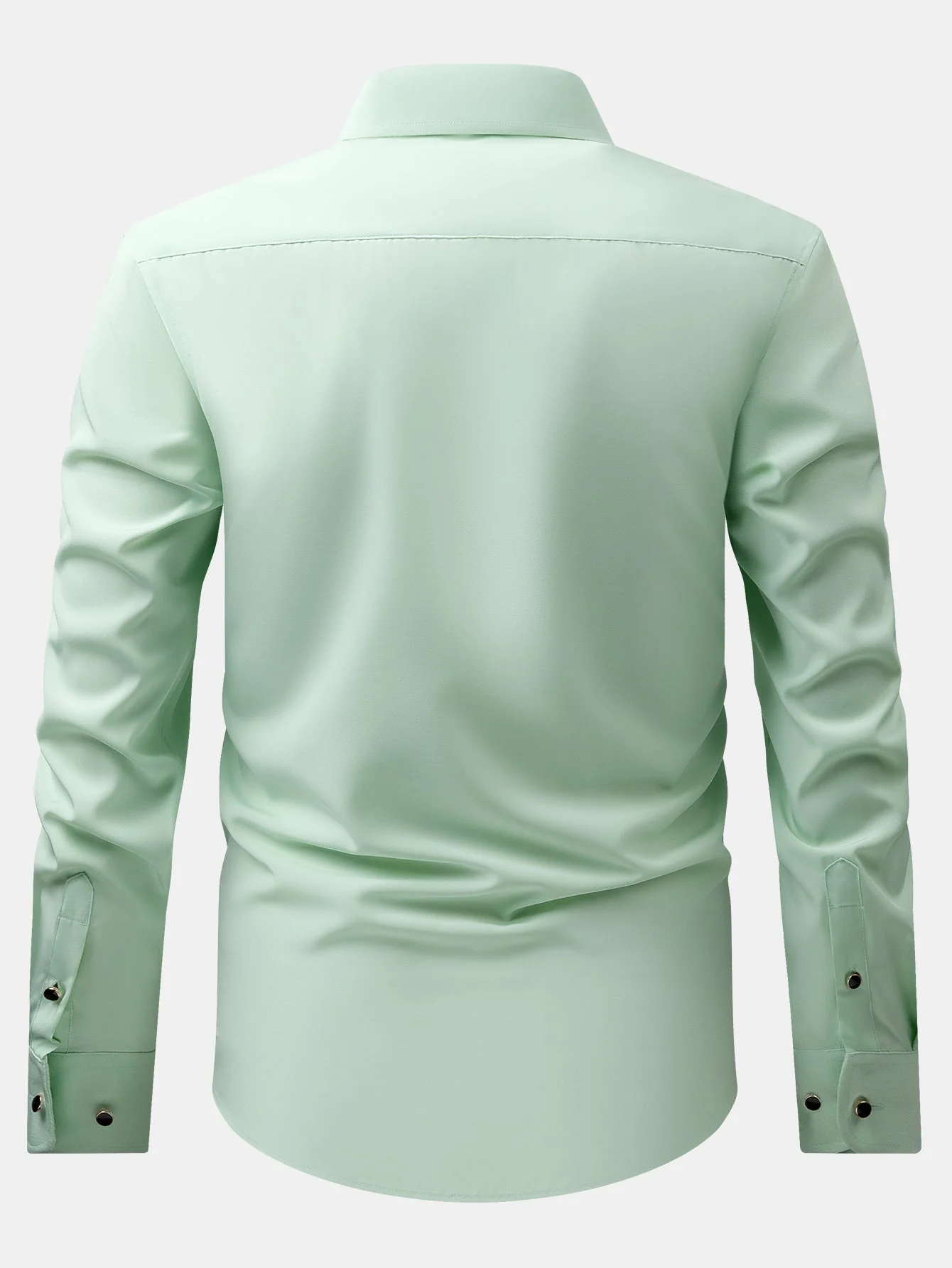 Fiorino® | Long Sleeve Dress Shirt with Faux Gemstone Metal Rim Buttons - Image 2