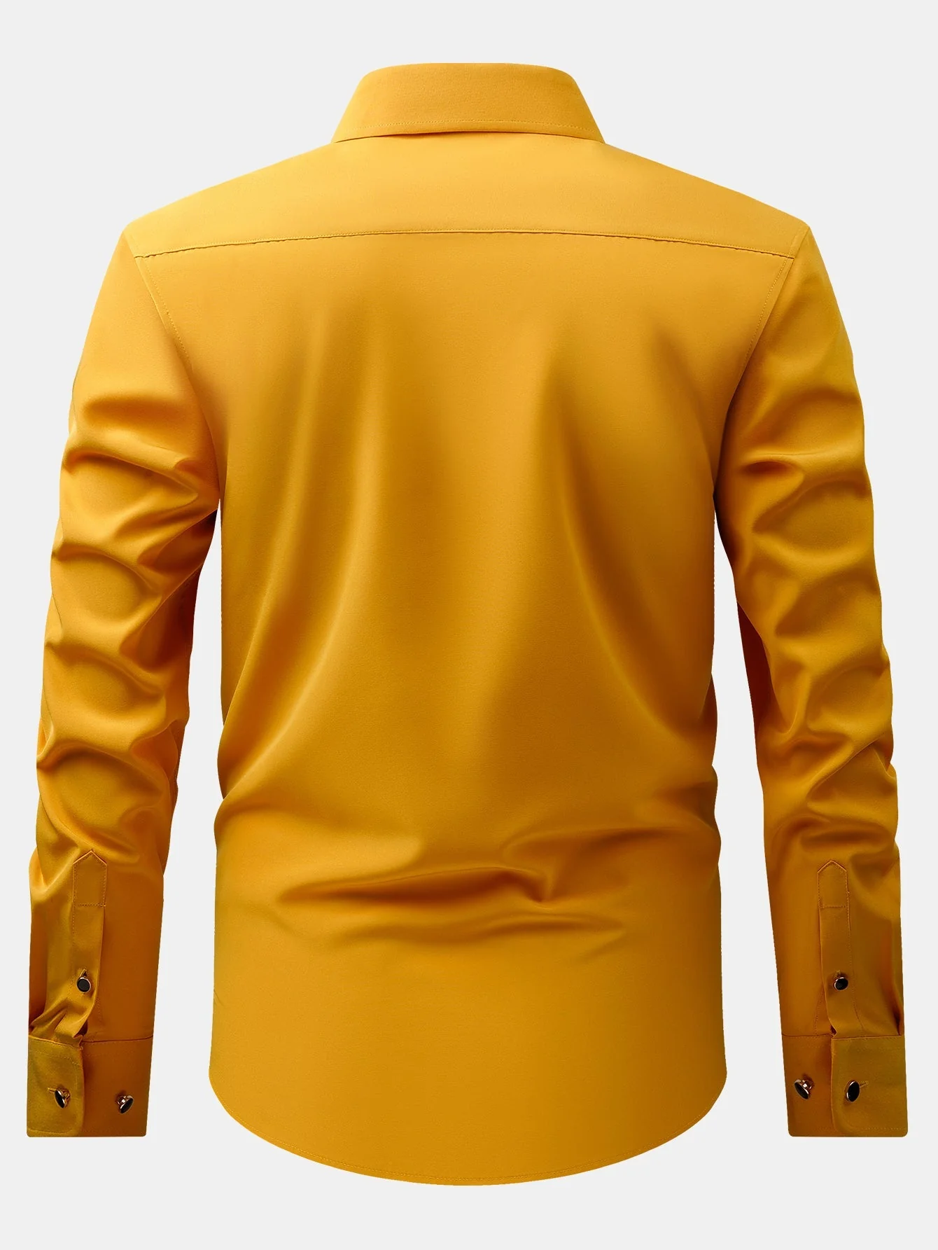 Fiorino® | Long Sleeve Dress Shirt with Faux Gemstone Metal Rim Buttons - Image 4