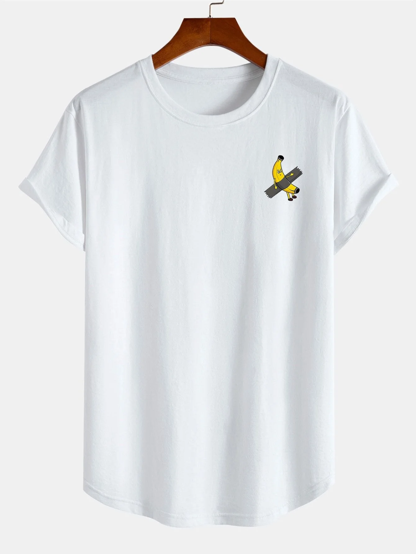 Flavio® | Banana Print Cotton Arc Hem T-Shirt - Image 3