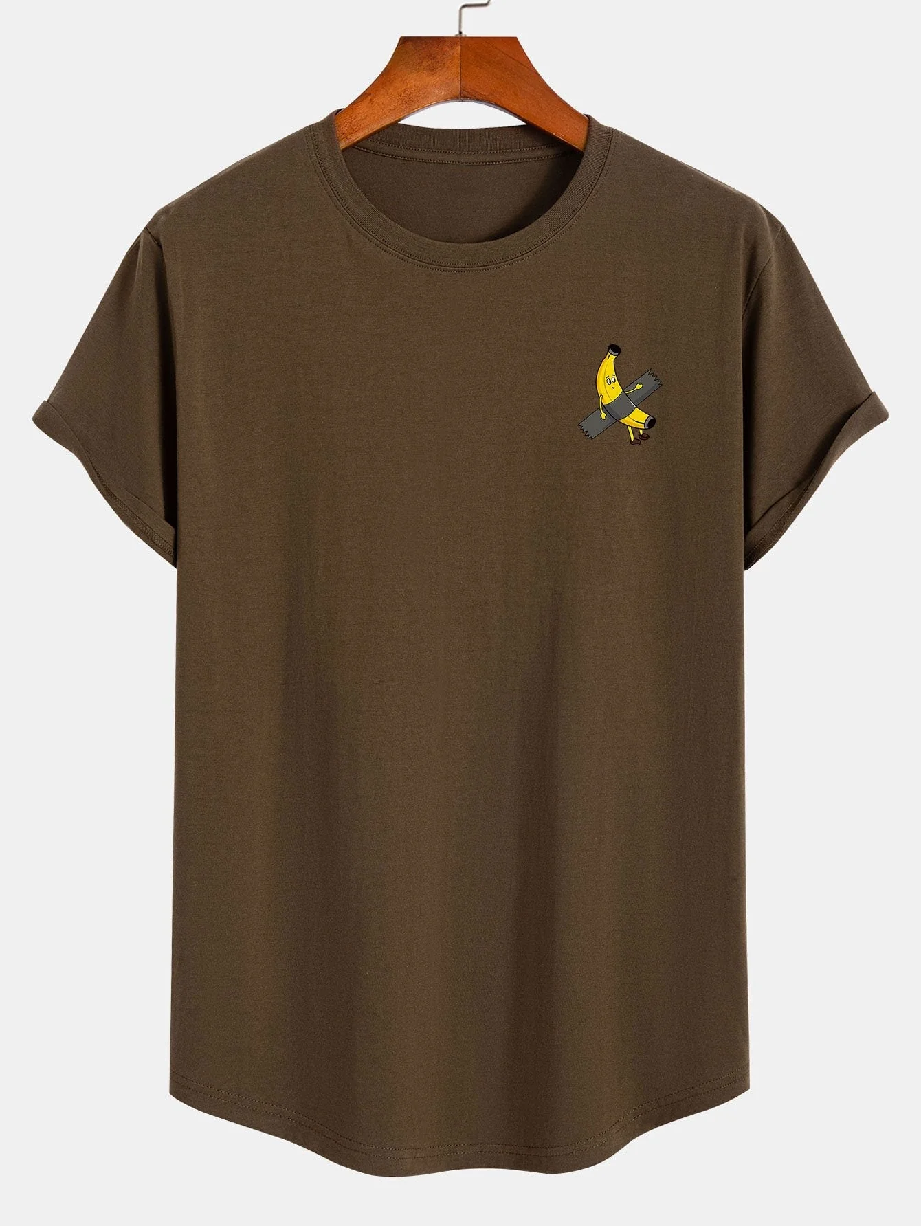 Flavio® | Banana Print Cotton Arc Hem T-Shirt - Image 4