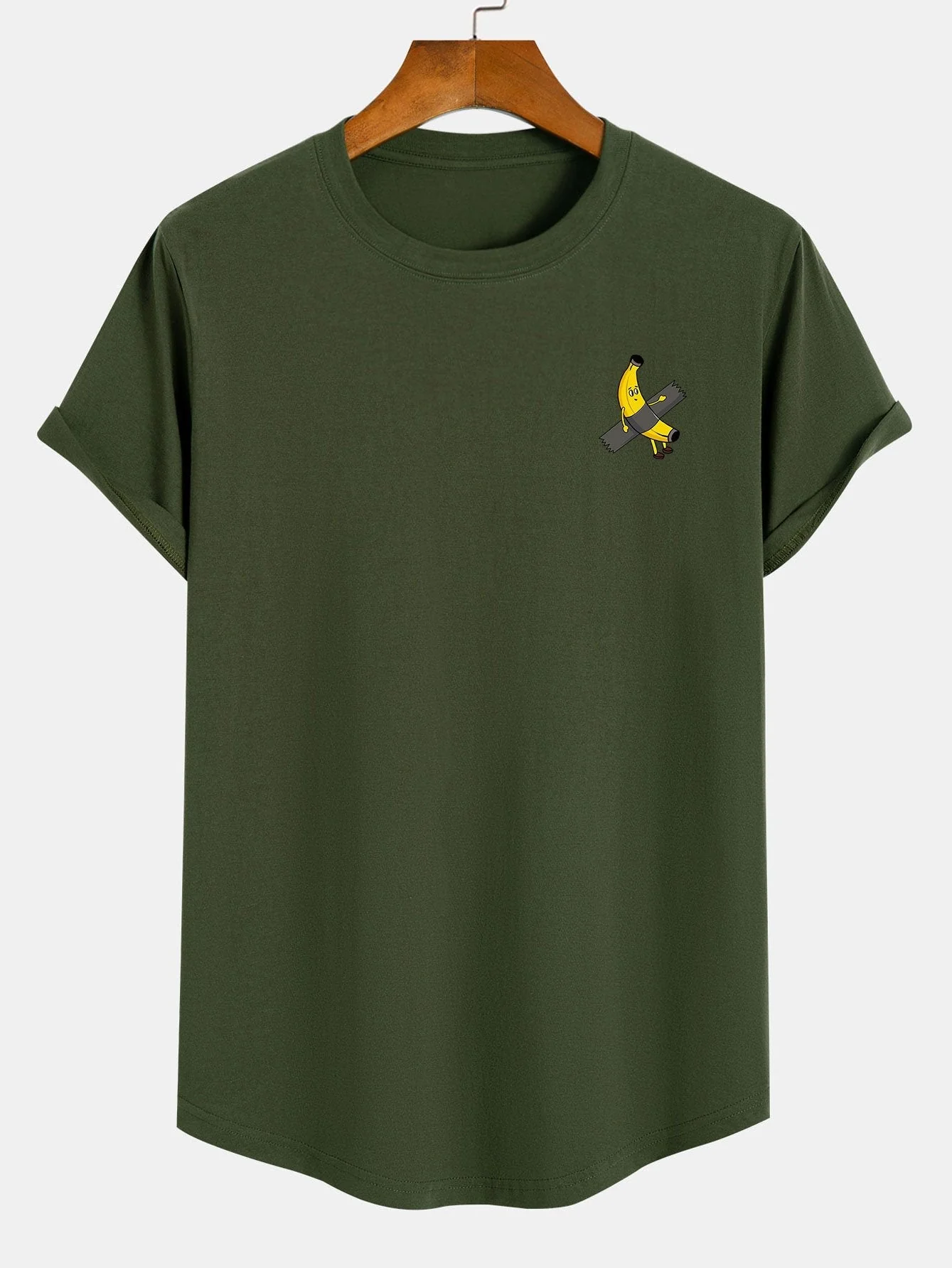 Flavio® | Banana Print Cotton Arc Hem T-Shirt - Image 5