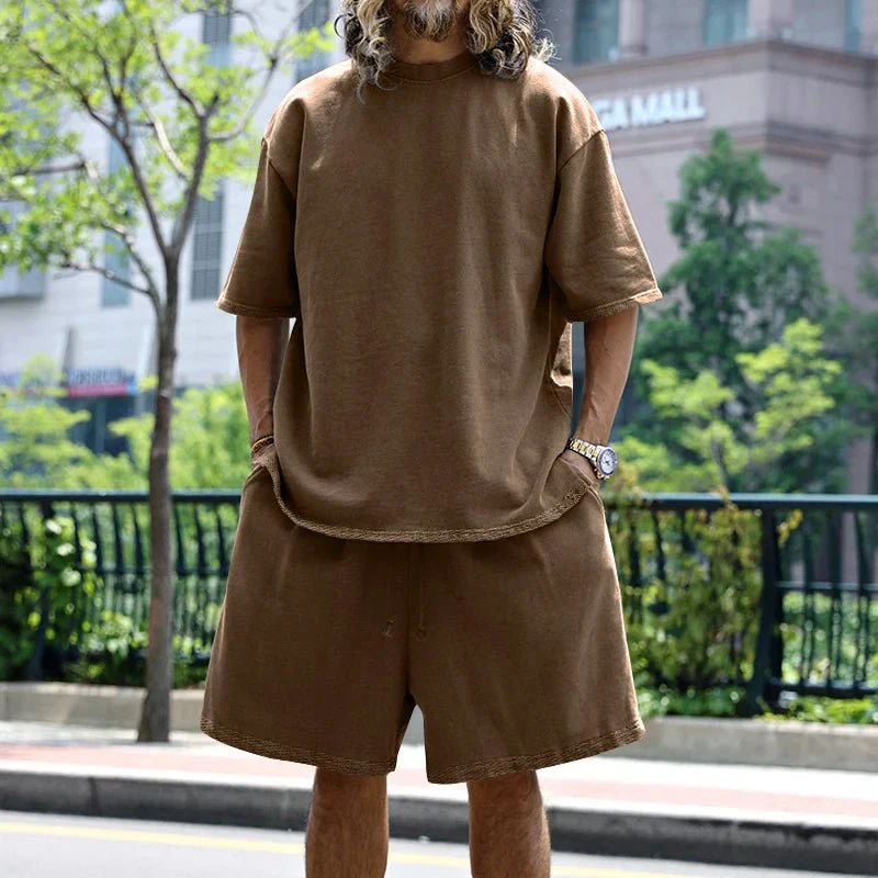 Flavius | Men's 100% Cotton Co-Ord Set – Oversized T-Shirt & Shorts Lounge Set - Image 5