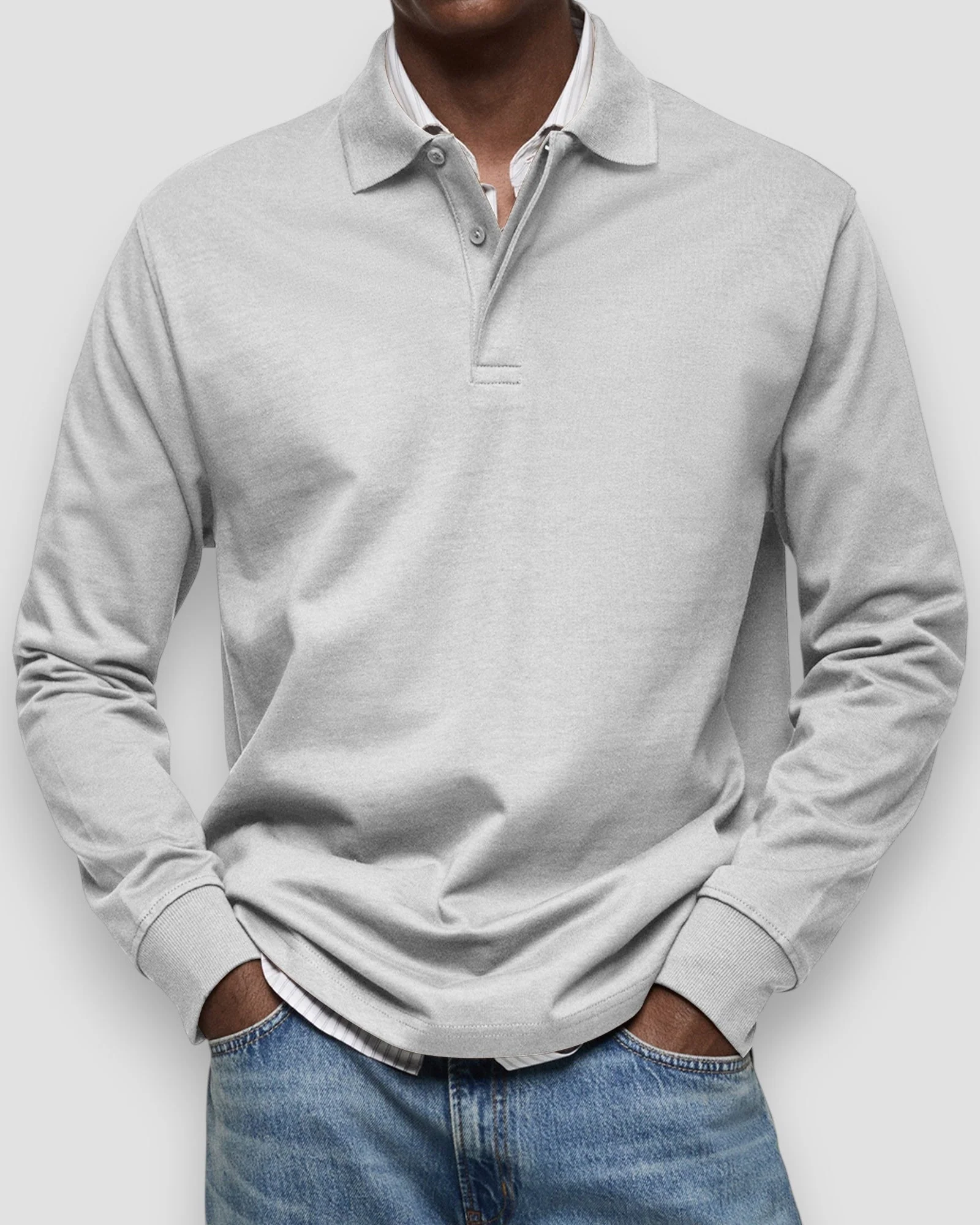 Florent | Long-sleeved polo shirt - Image 10