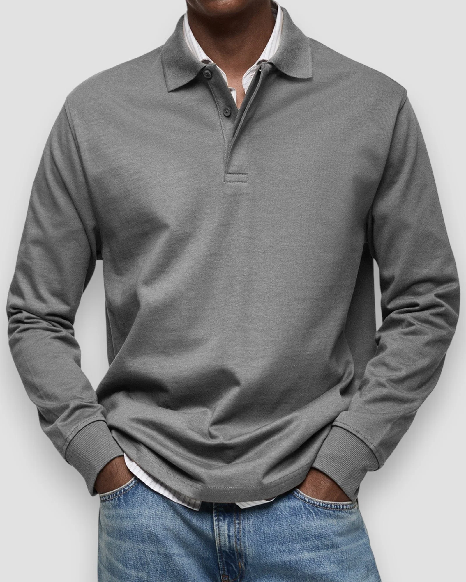 Florent | Long-sleeved polo shirt - Image 2