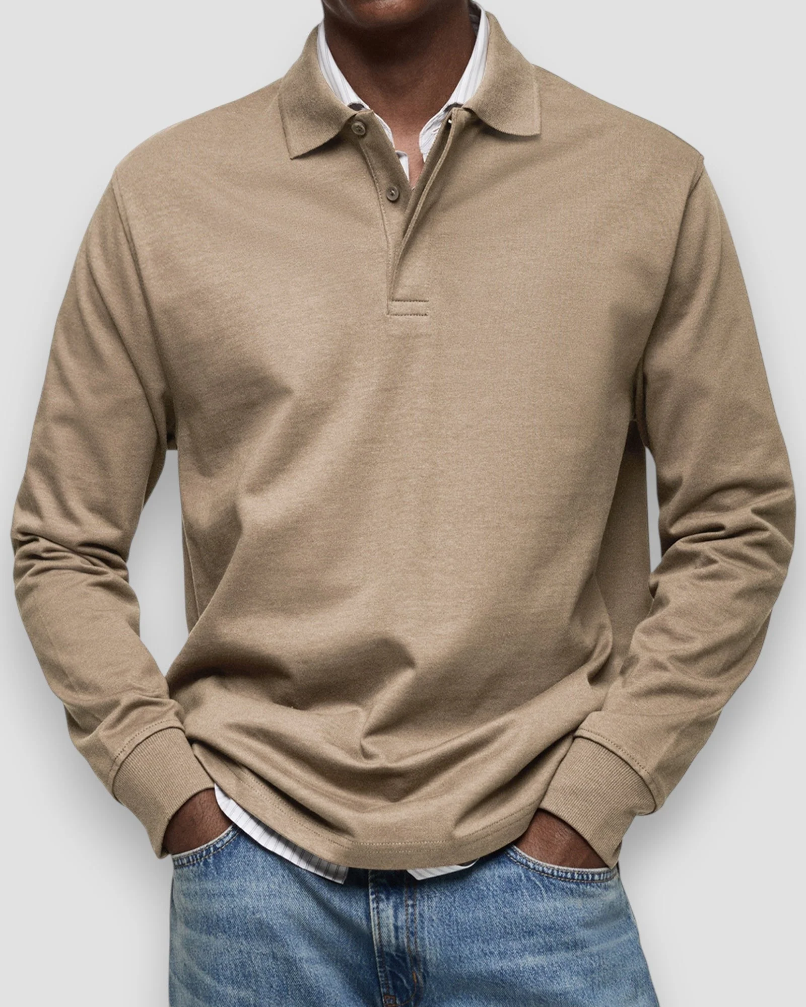 Florent | Long-sleeved polo shirt - Image 4