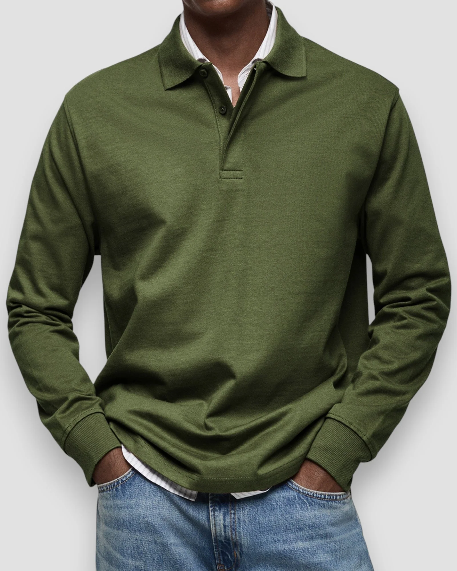 Florent | Long-sleeved polo shirt - Image 6
