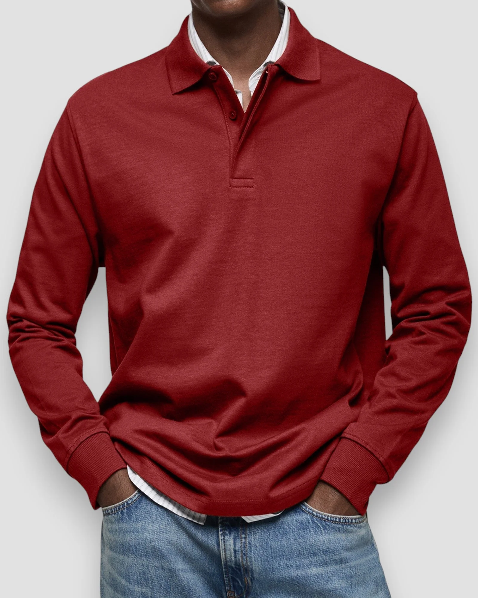 Florent | Long-sleeved polo shirt - Image 7