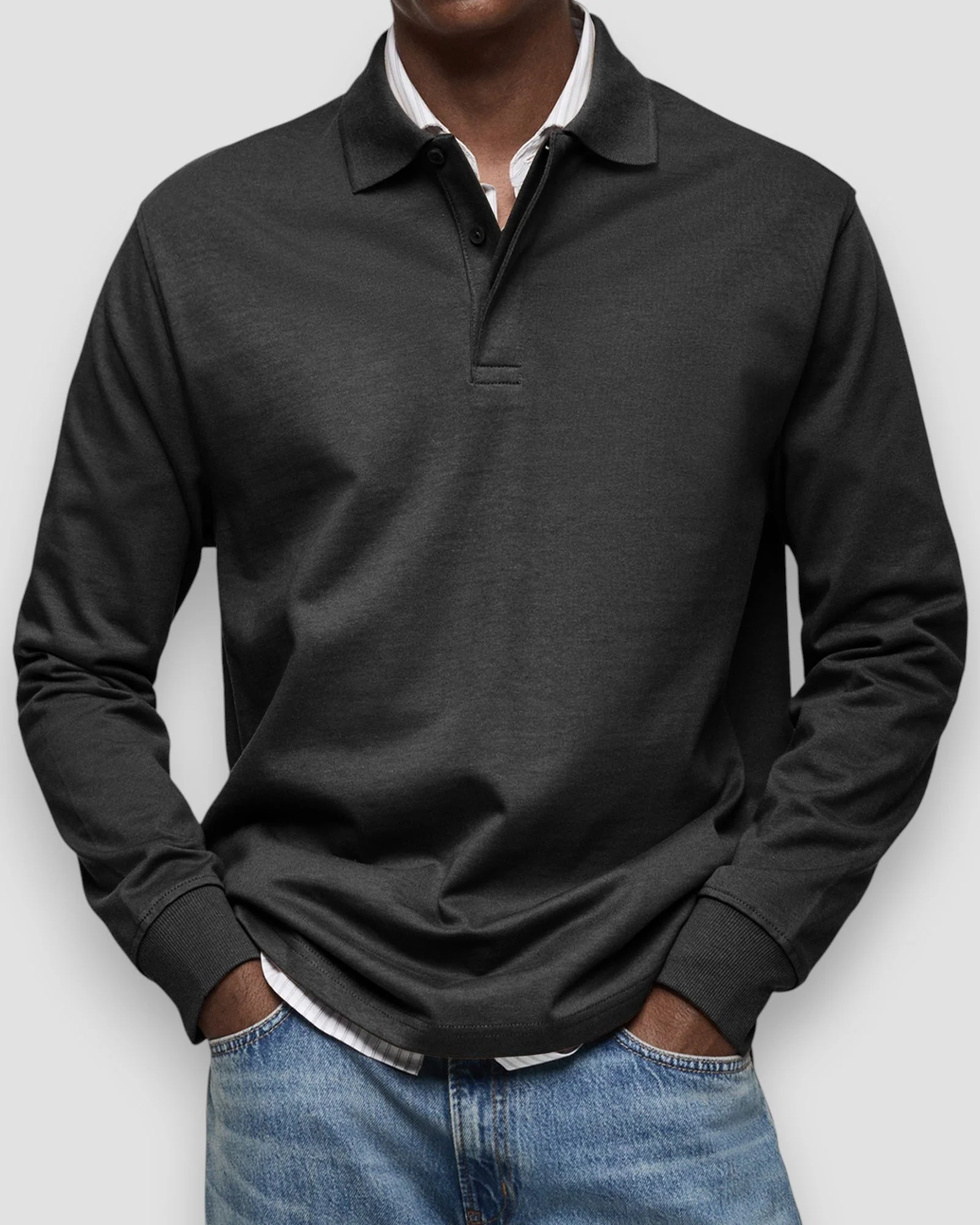 Florent | Long-sleeved polo shirt - Image 9