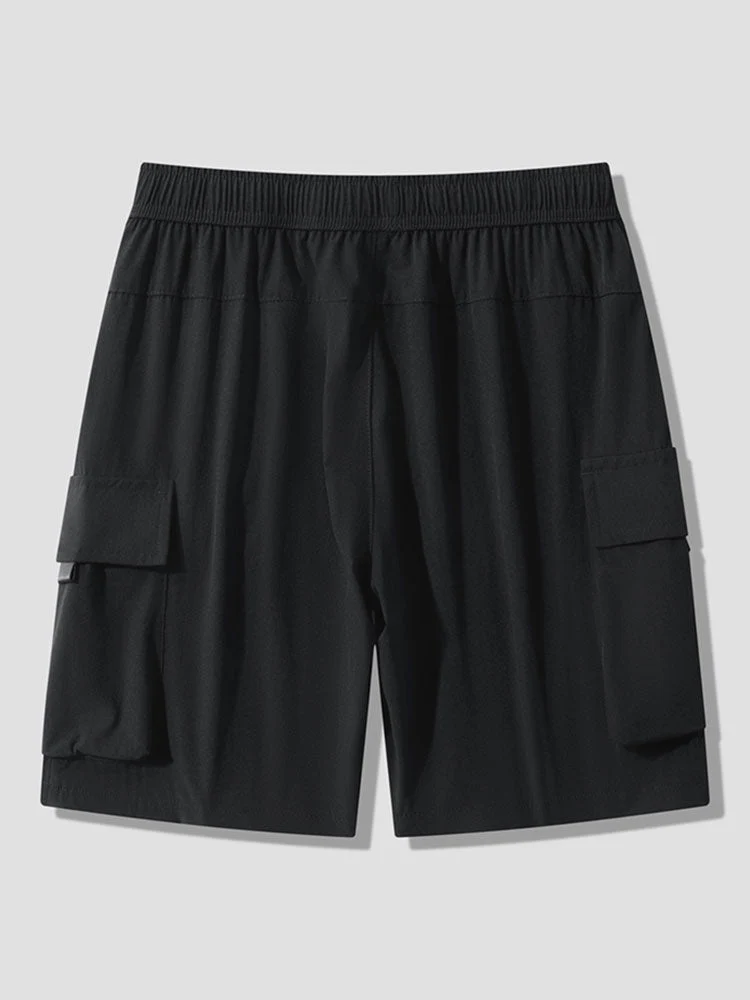 Florentine | Solid Drawstring Cargo Shorts - Image 4