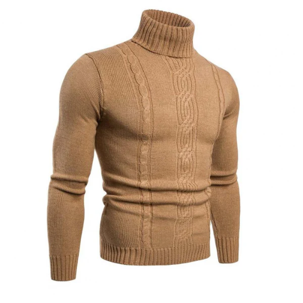 Florian | Classic cable-knit turtleneck sweater for men - Image 2