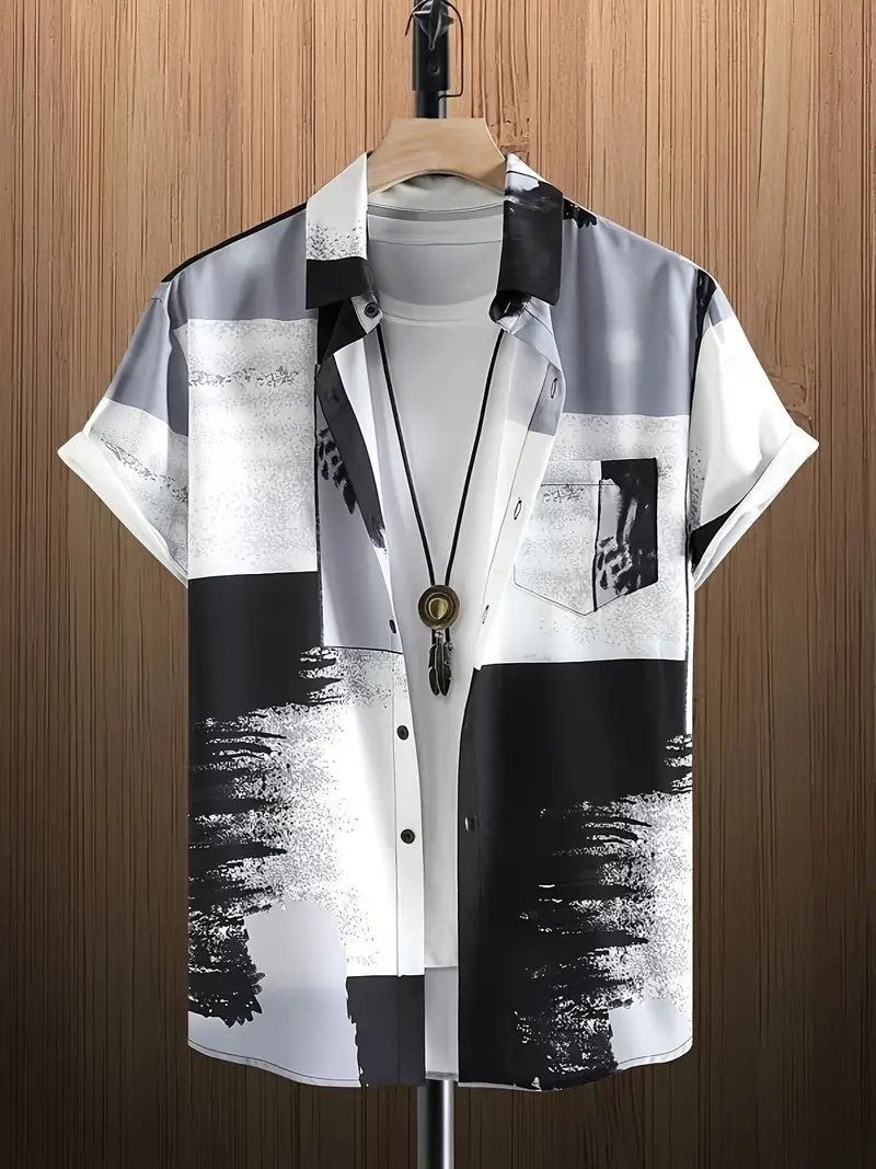 Fordham® | Short-Sleeved Men'S Shirt With A Buttoned Checked Pattern And Gradient Color - Image 3