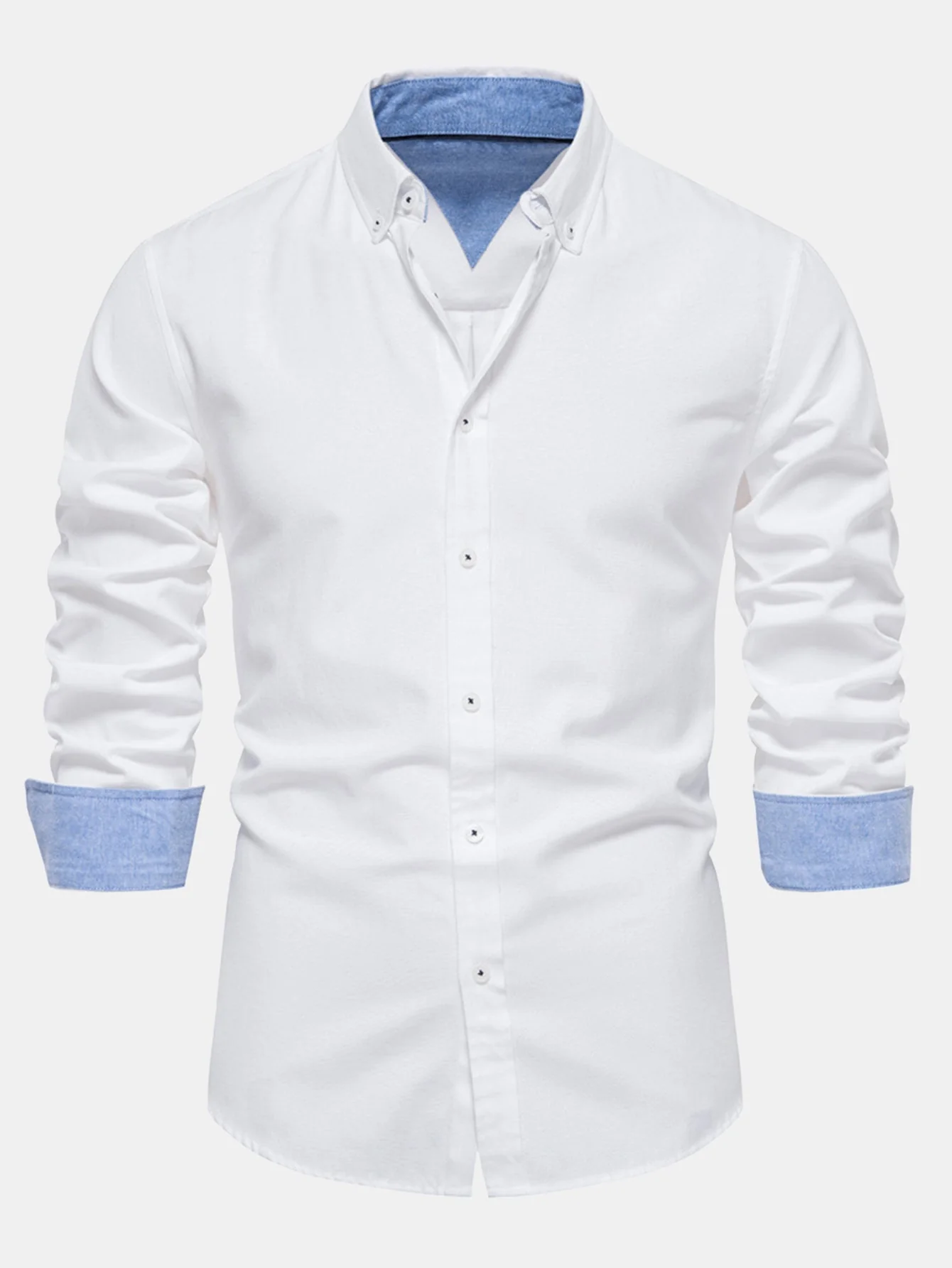 Fortunato® | Long Sleeve Button Up Oxford Shirt & Slim Fit Tapered Trousers - Image 2
