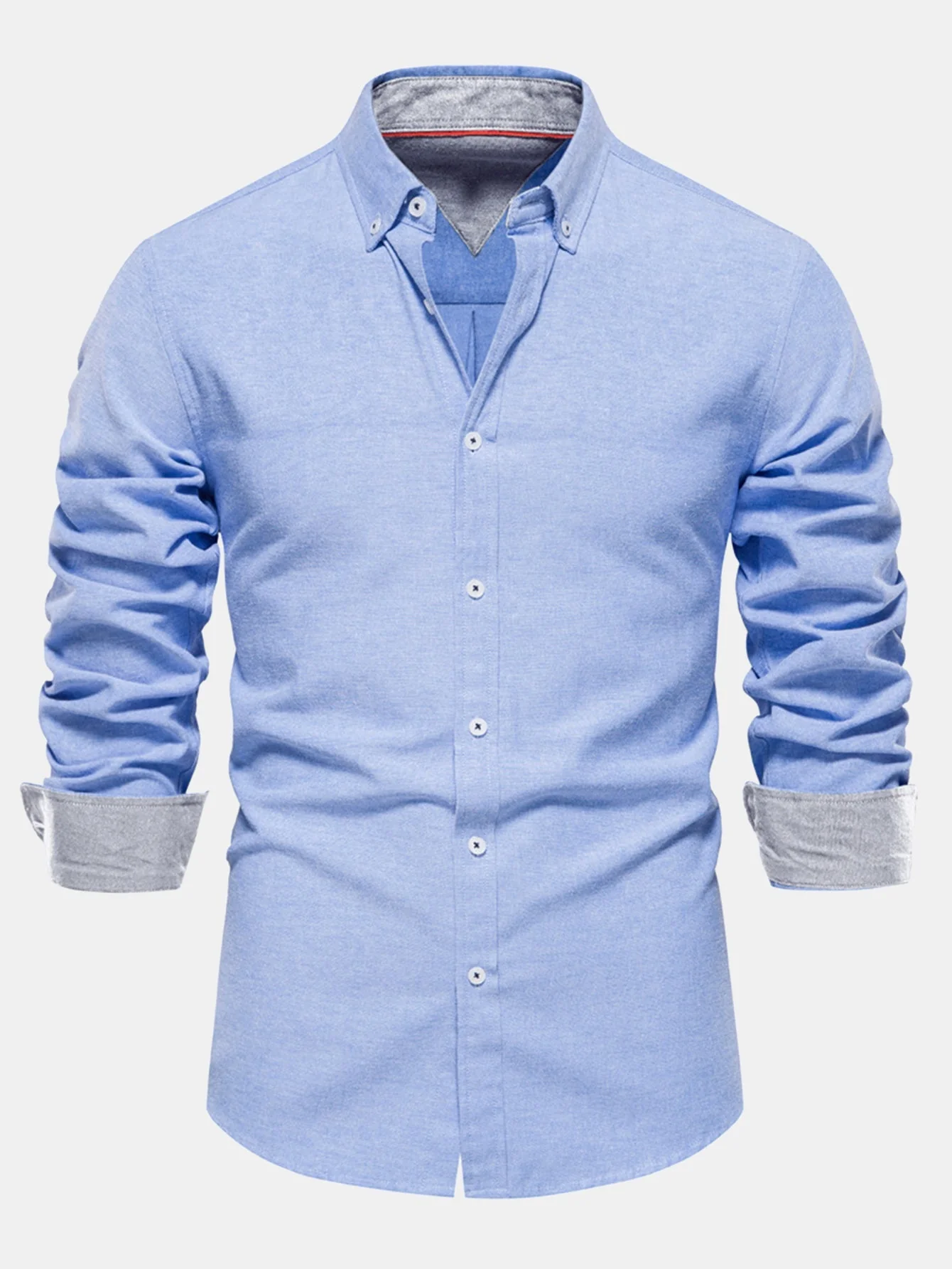 Fortunato® | Long Sleeve Button Up Oxford Shirt & Slim Fit Tapered Trousers - Image 25