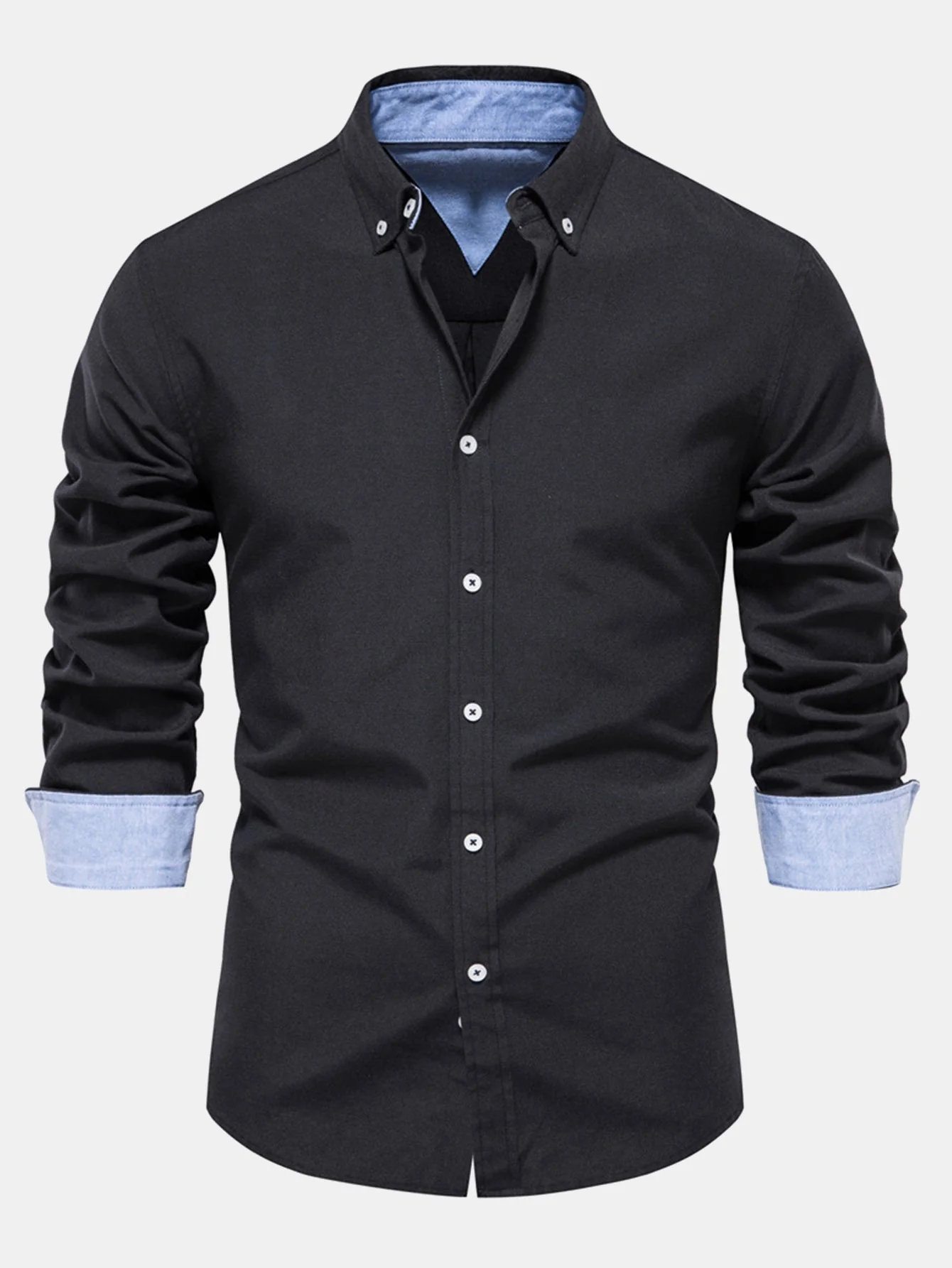 Fortunato® | Long Sleeve Button Up Oxford Shirt & Slim Fit Tapered Trousers - Image 3