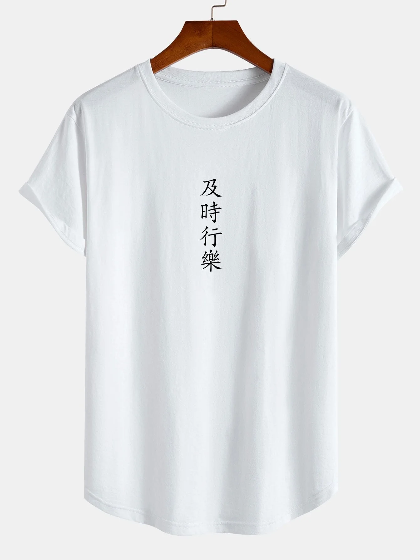 Francisco® | Carpe Diem Print Cotton Arc Hem T-Shirt