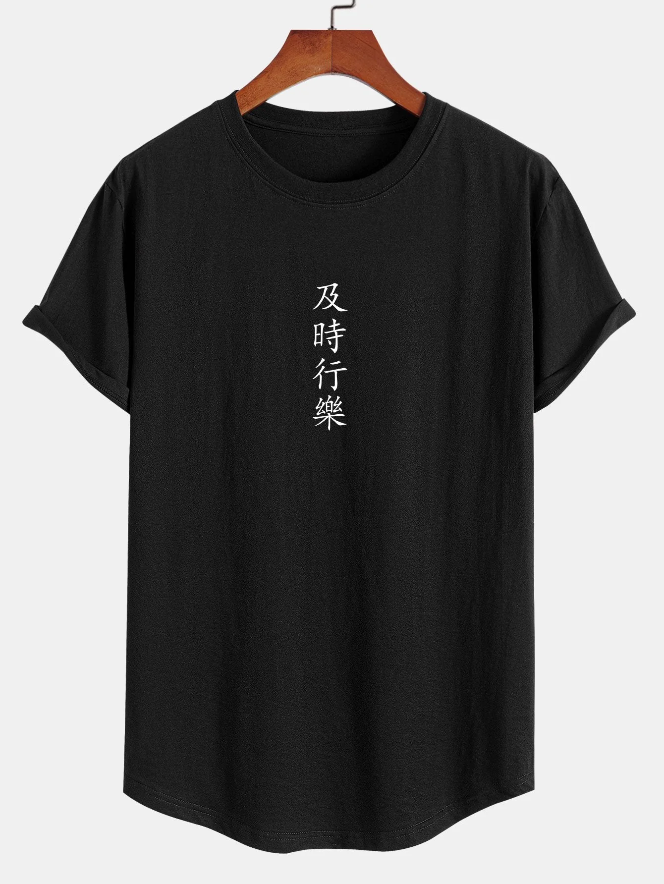 Francisco® | Carpe Diem Print Cotton Arc Hem T-Shirt - Image 3