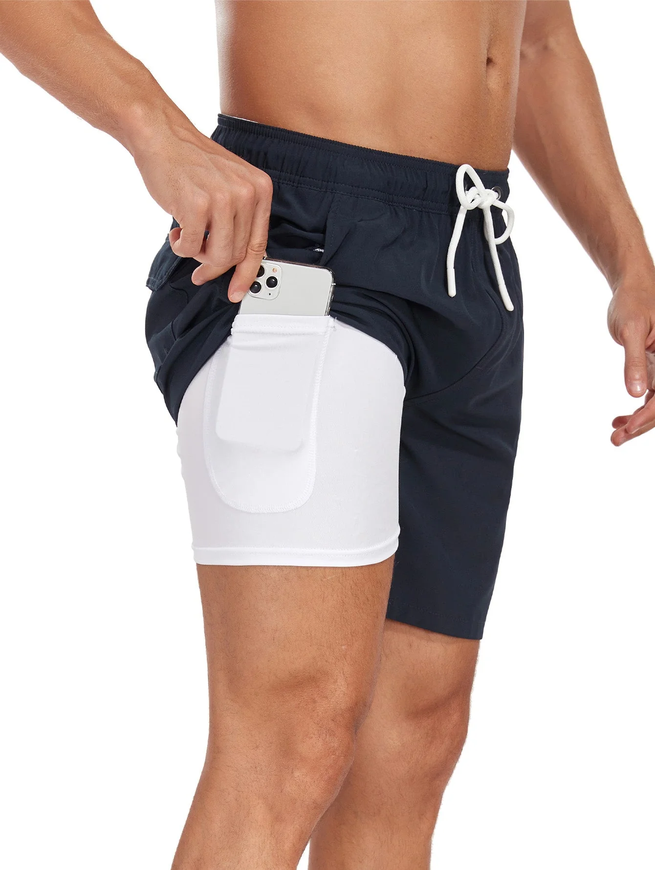 Francisco® | Solid Color Drawstring Swim Shorts - Image 5