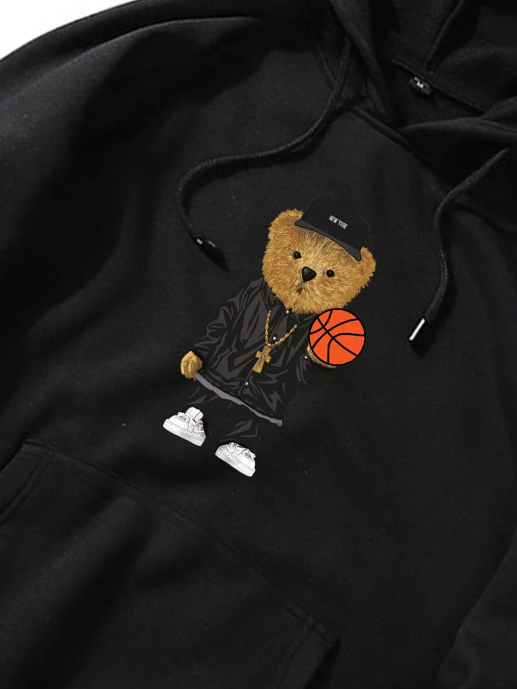 Francisco | Basketball Bear Print Hoodie - Image 5