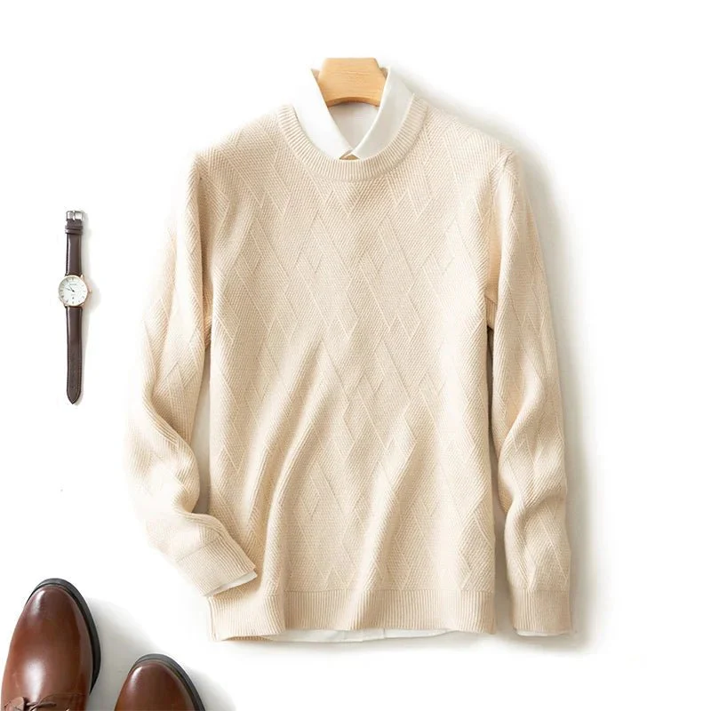 FrancoĀ® | Menās Jumpers With Diamond Knit Texture - Image 3