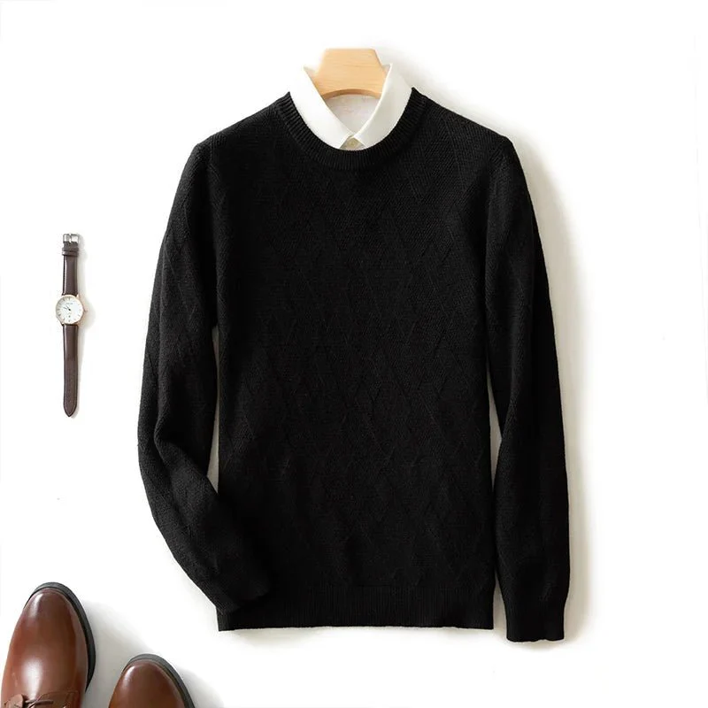 FrancoĀ® | Menās Jumpers With Diamond Knit Texture - Image 5