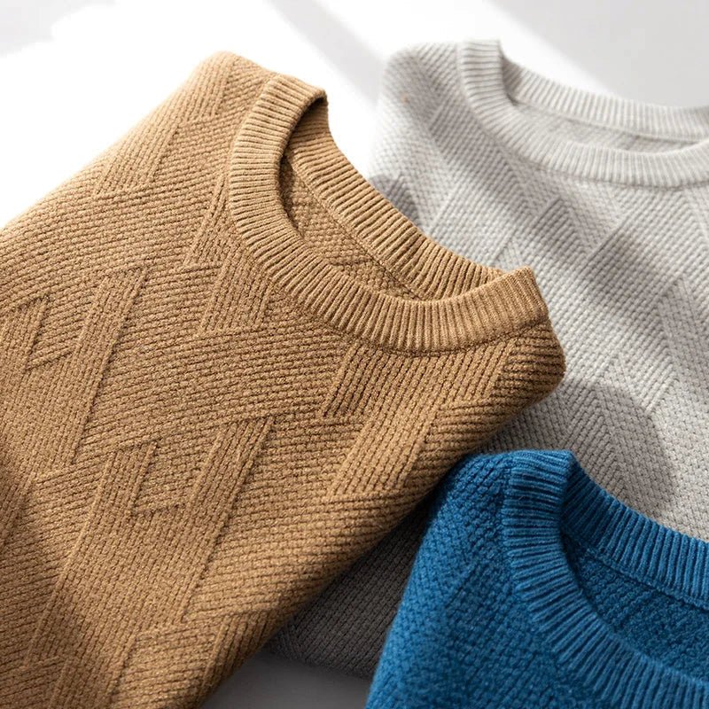 FrancoĀ® | Menās Jumpers With Diamond Knit Texture - Image 6