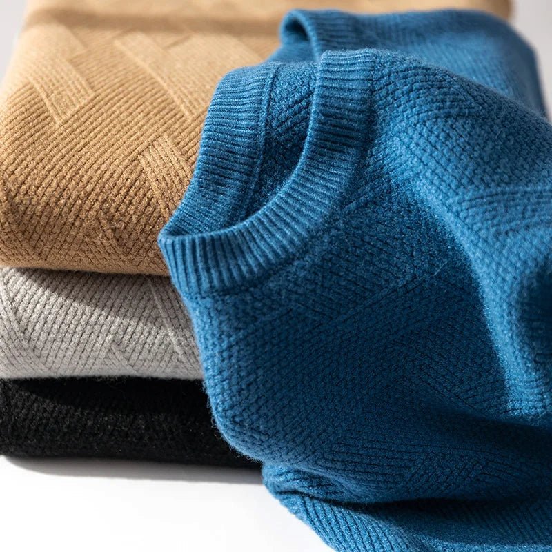 FrancoĀ® | Menās Jumpers With Diamond Knit Texture - Image 7