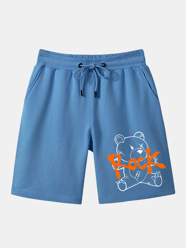 Franco | Rock Bear Print Mid Length Shorts - Image 2