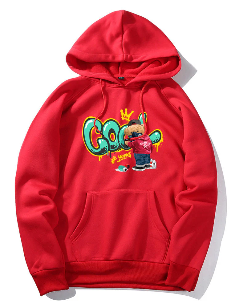 Frank | Graffiti Bear Print Hoodie - Image 13