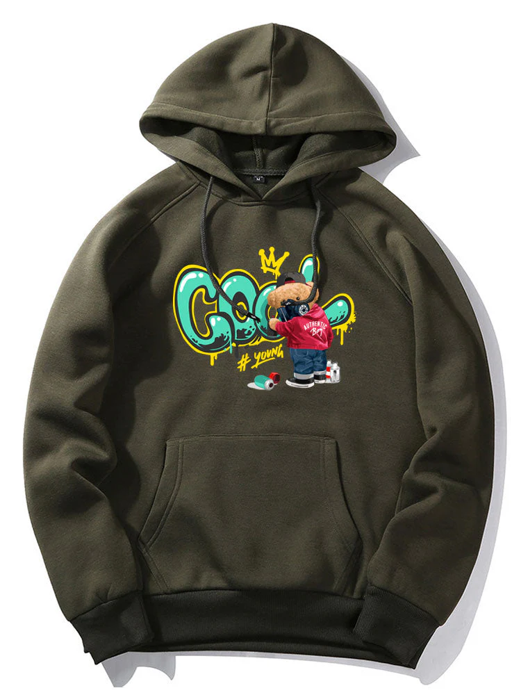 Frank | Graffiti Bear Print Hoodie - Image 4