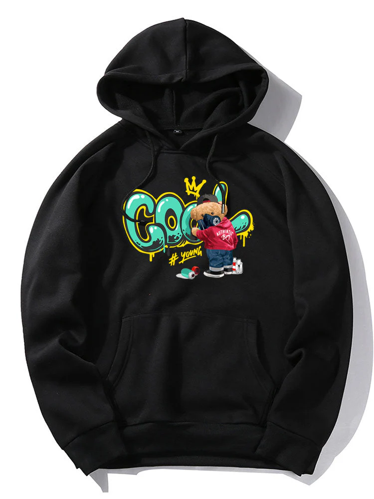 Frank | Graffiti Bear Print Hoodie - Image 9