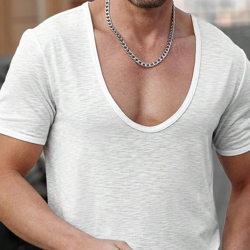Frank | Men'S Solid Color Cotton Blend Short-Sleeved T-Shirt - Image 2