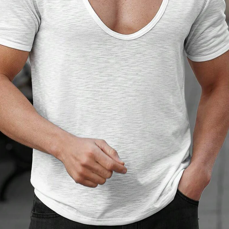 Frank | Men'S Solid Color Cotton Blend Short-Sleeved T-Shirt - Image 3