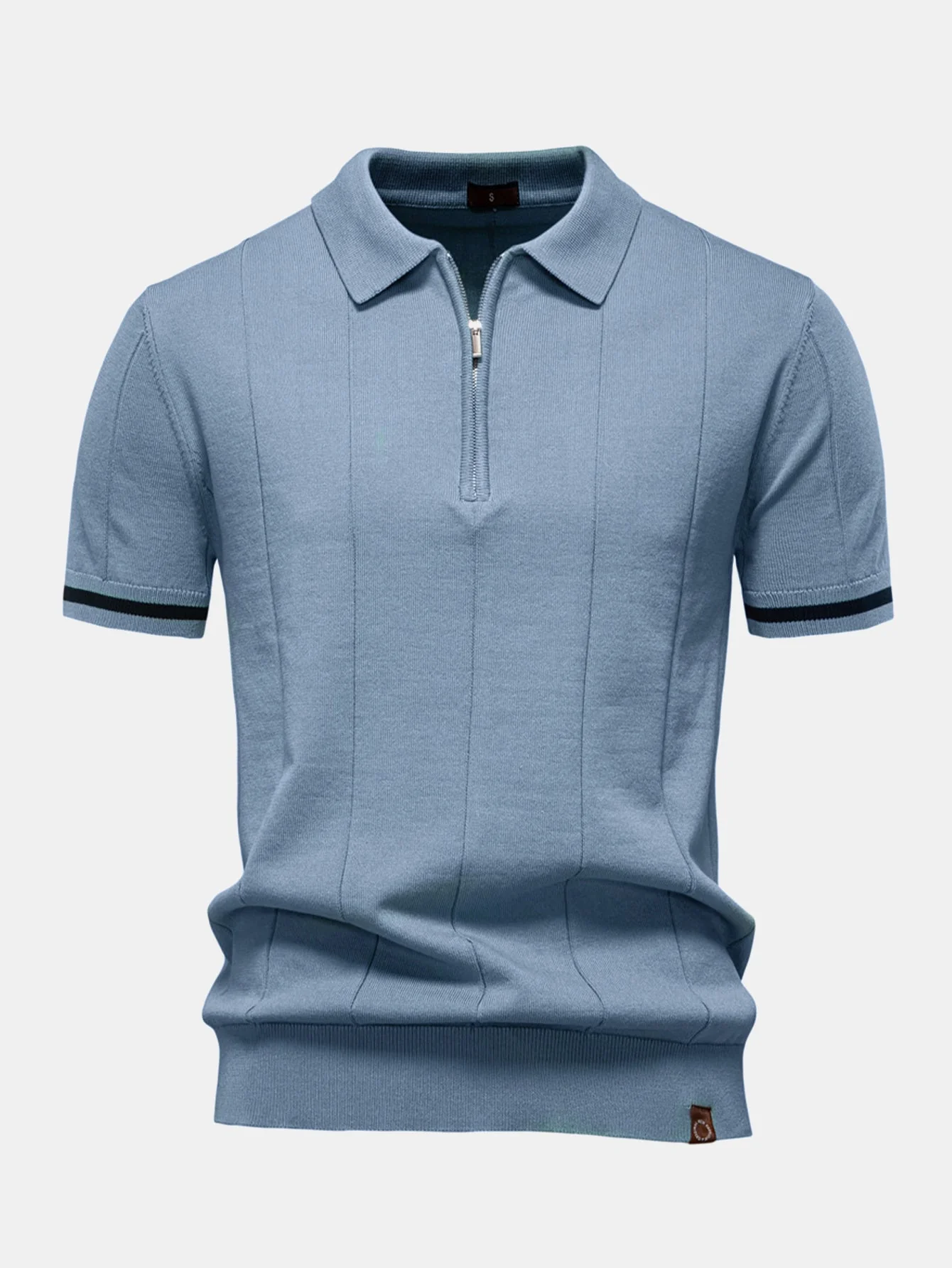 Franklin® | Contrast Trim Zipper Knit Polo Shirt - Image 12