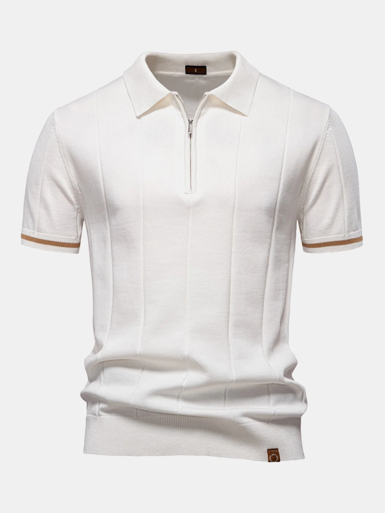 Franklin® | Contrast Trim Zipper Knit Polo Shirt - Image 3