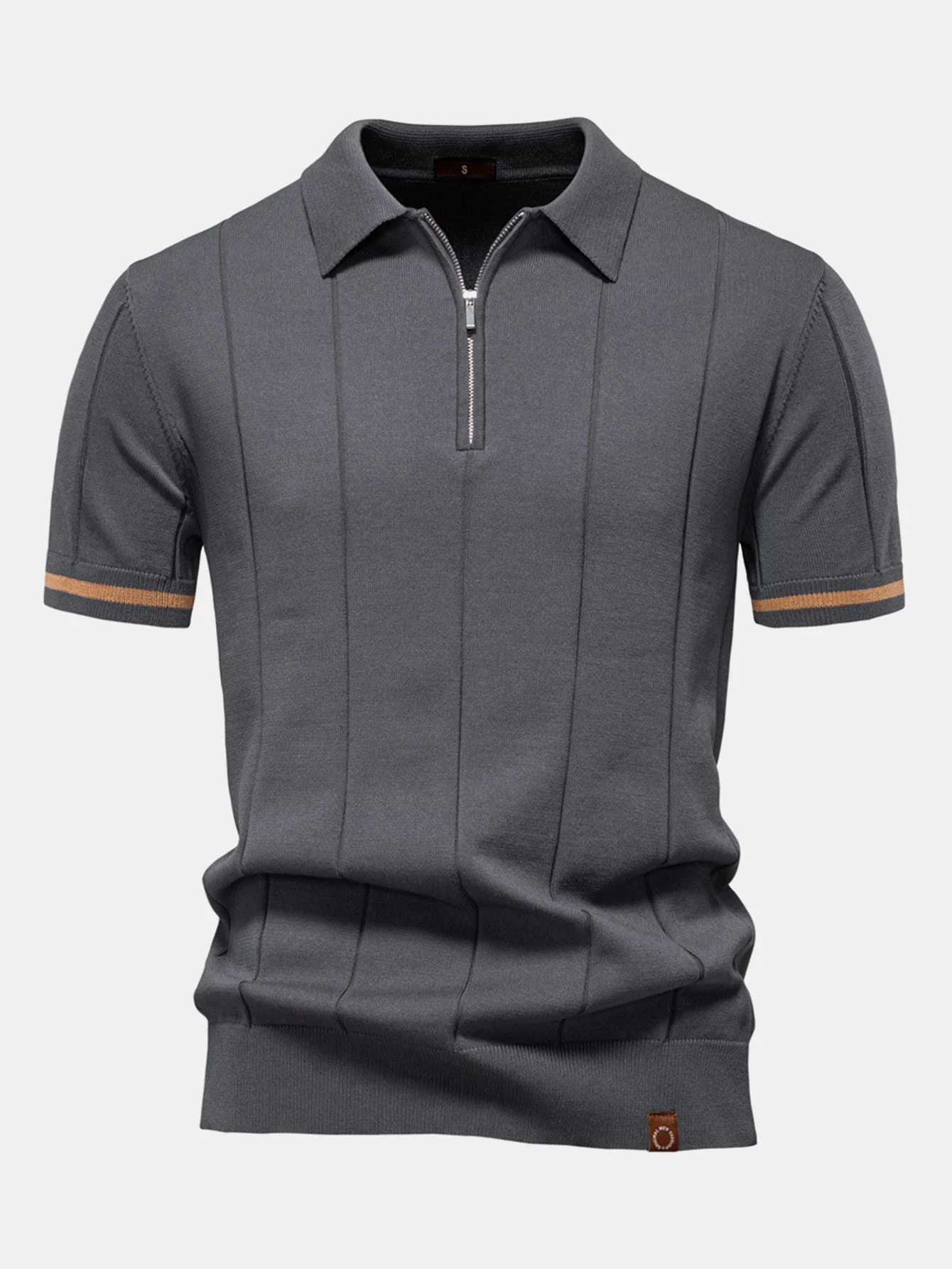 Franklin® | Contrast Trim Zipper Knit Polo Shirt - Image 5