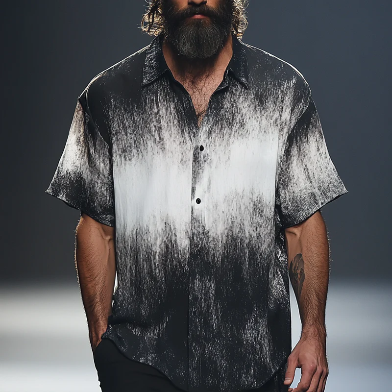 Fred | Men'S Casual Gradient Print Short Sleeve Shirt - Image 2