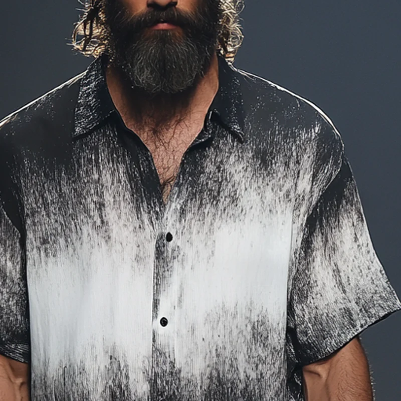 Fred | Men'S Casual Gradient Print Short Sleeve Shirt - Image 3