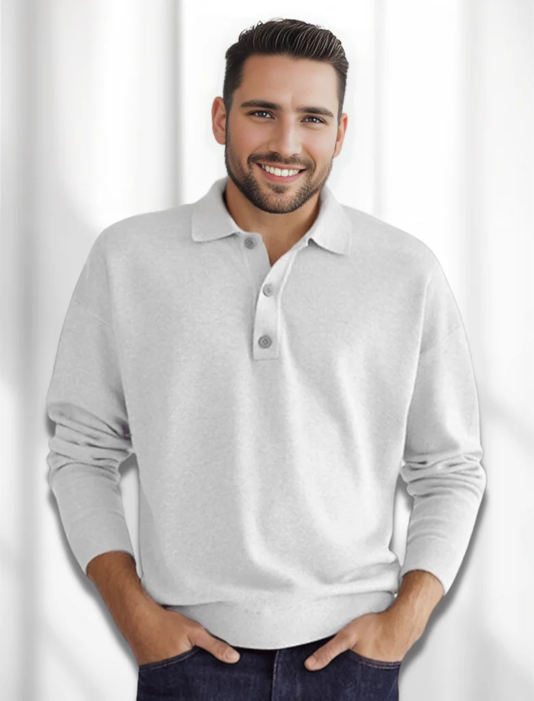 Freddie® | Men's polo shirt with long sleeves - Image 3