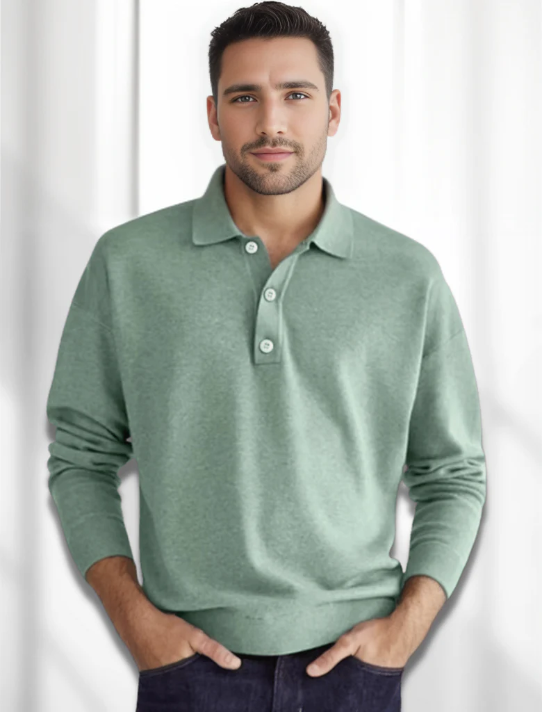 Freddie® | Men's polo shirt with long sleeves - Image 4