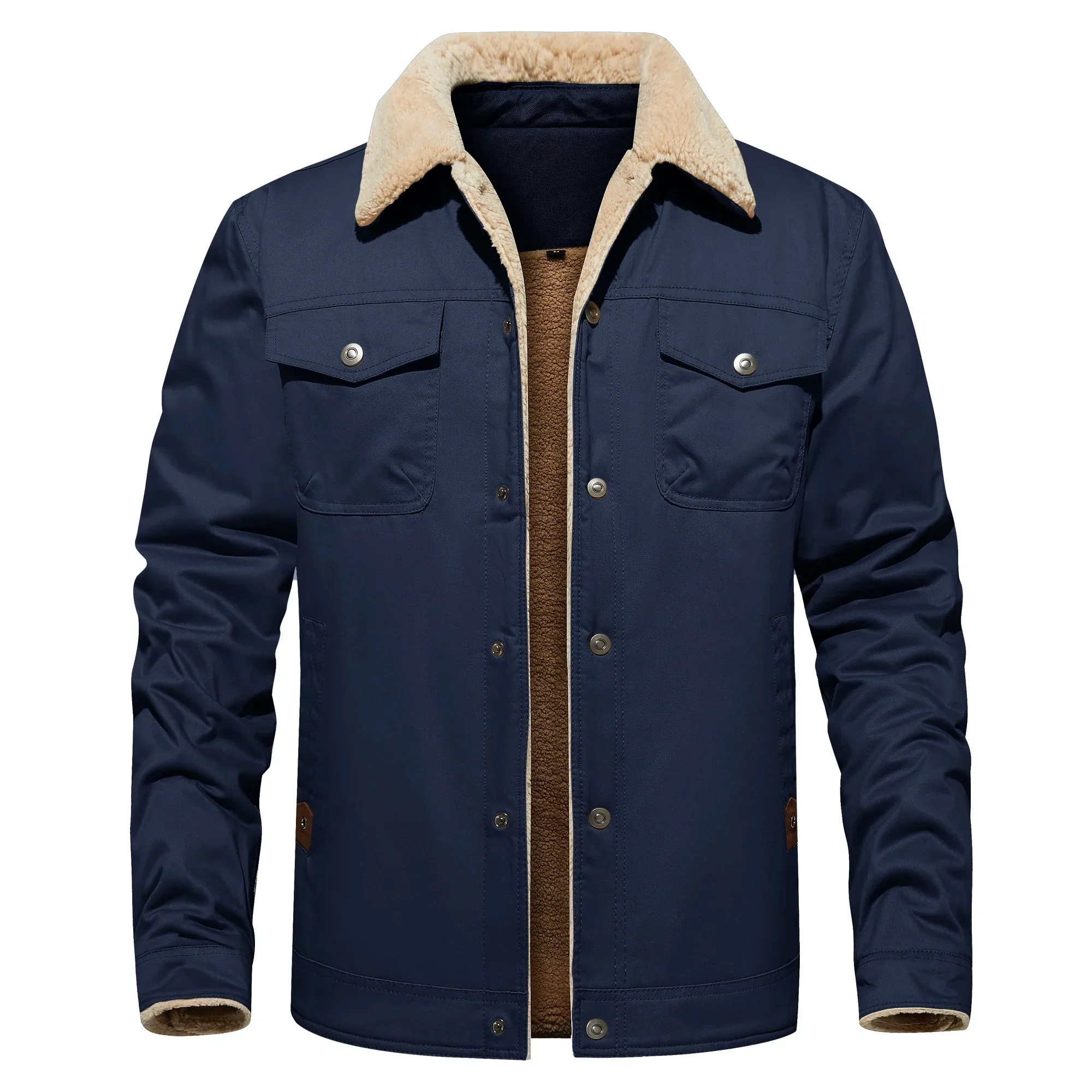 Frederick® | Autumn Winter Men's Jacket Casual Warm Fleece Black - Image 10