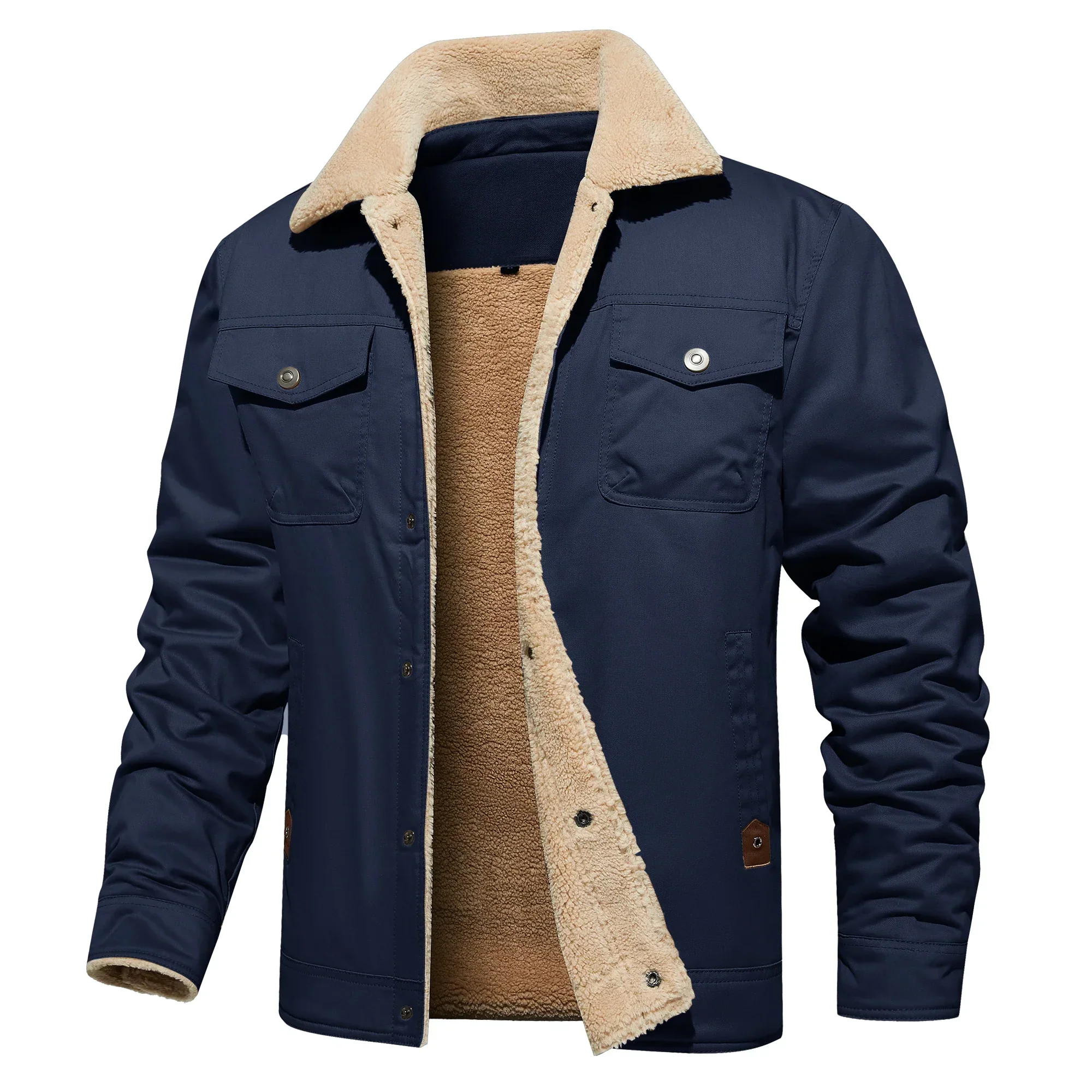 Frederick® | Autumn Winter Men's Jacket Casual Warm Fleece Black - Image 2