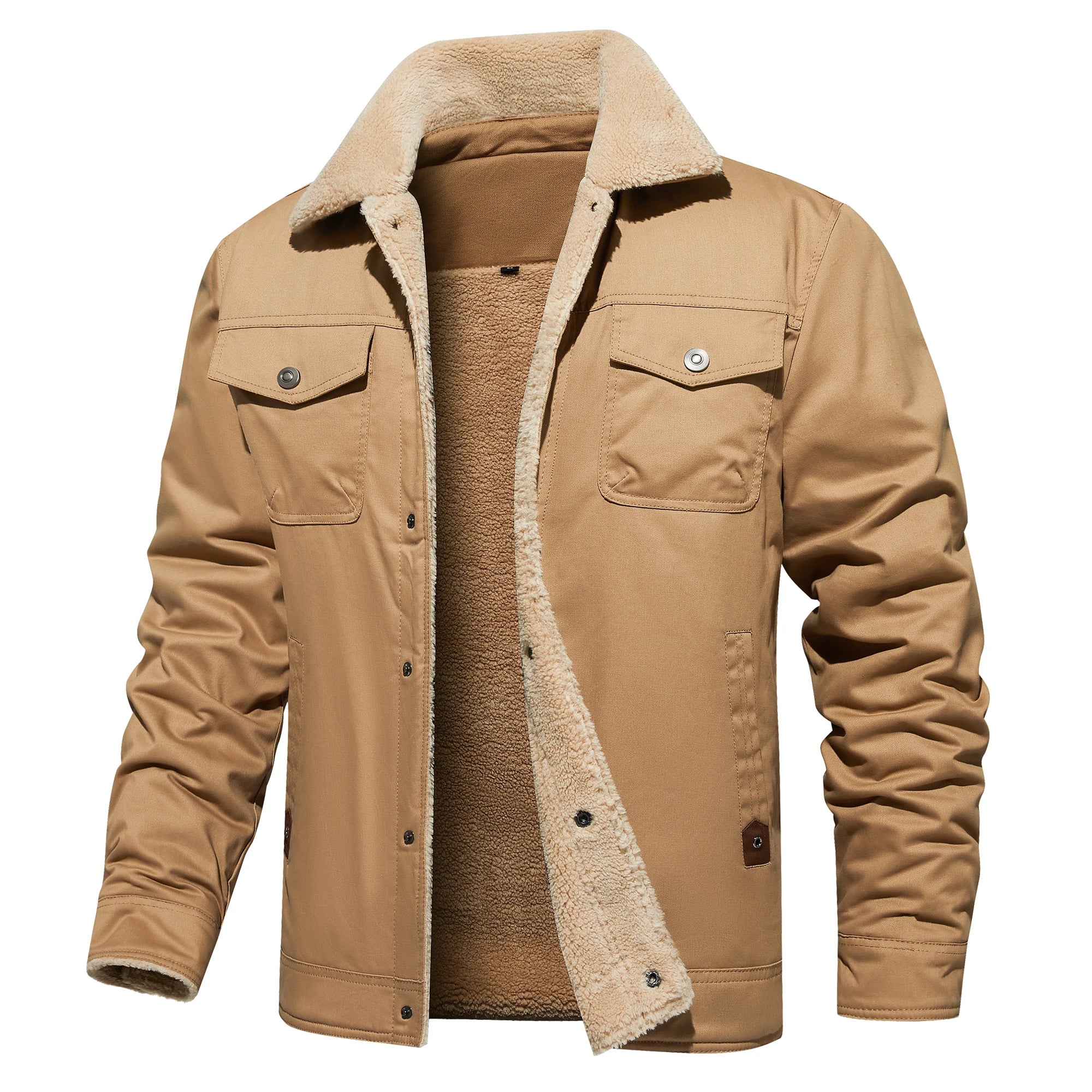 Frederick® | Autumn Winter Men's Jacket Casual Warm Fleece Black - Image 5